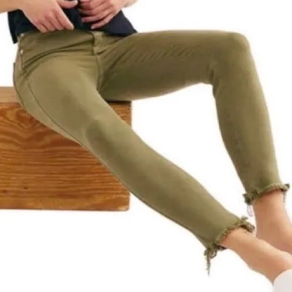 Free People Raw High-Rise Jegging Army Green size 24 - Picture 4 of 5